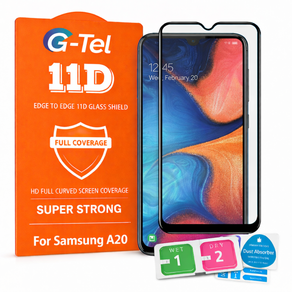 Samsung A20 G-Tel 11D Tempered Glass