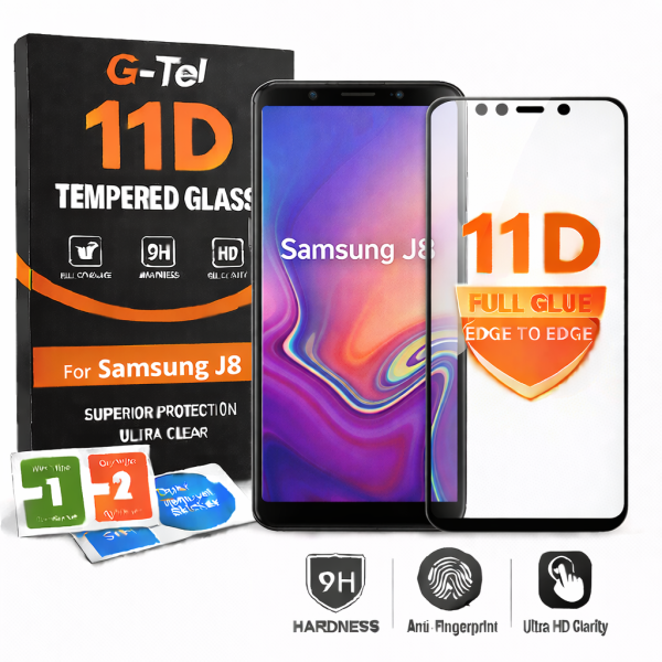 Samsung J8 G-Tel 11D Tempered Glass
