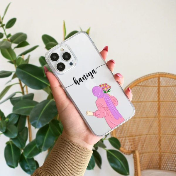 Hijab Girl Clear Name Case Design 15