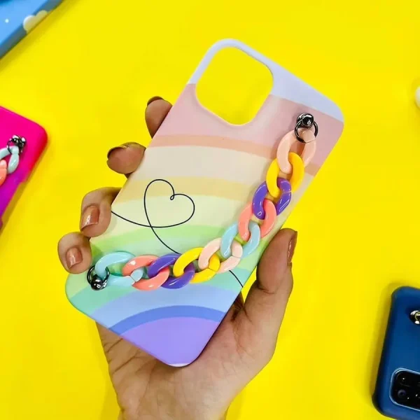 Rainbow Print Chain Cases